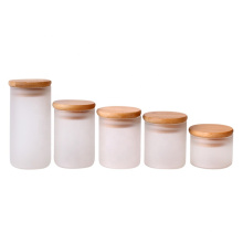 50ml 80ml 100ml 120ml 200ml frosted High borosilicate glass jar with bamboo lid kitchen storage